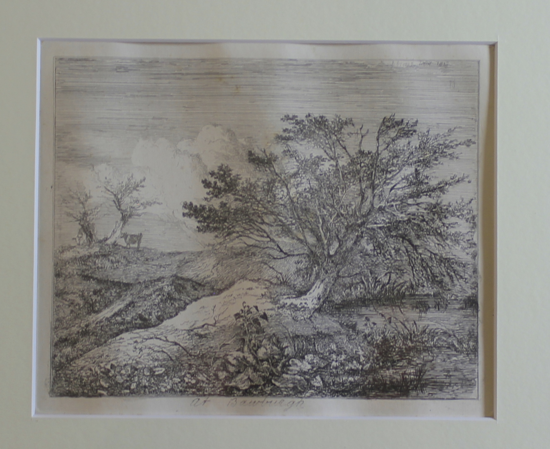 John Crome (1768-1821, British), Near Hingham, black and white etching, signed and dated 1812 to the - Image 2 of 3