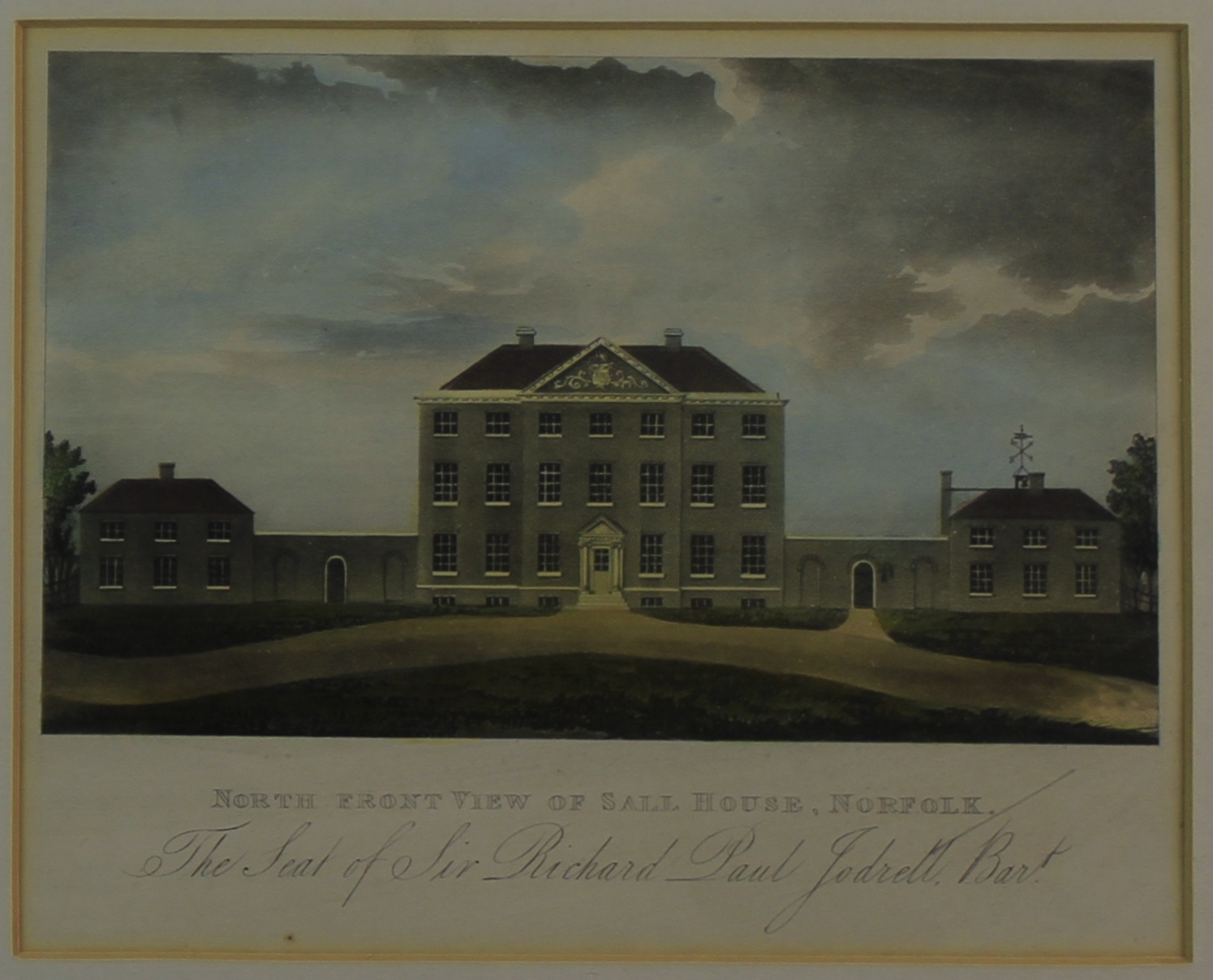 19th Century English School, "North front view of Sall(e) House, Norfolk. The seat of Sir Richard