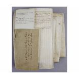 COLLECTION OF VELLUM AND OTHER TITLE DEEDS 1733-1805, re an estate at Wymondham purchased by Lord