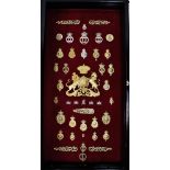 Wall cabinet containing a Carriage plate of the Arms and Crest of Frederick Louis, Prince of