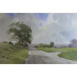 James Fletcher Watson, RE, RBA, (1913-2004, British), The road to Stiffkey Marsh, watercolour,