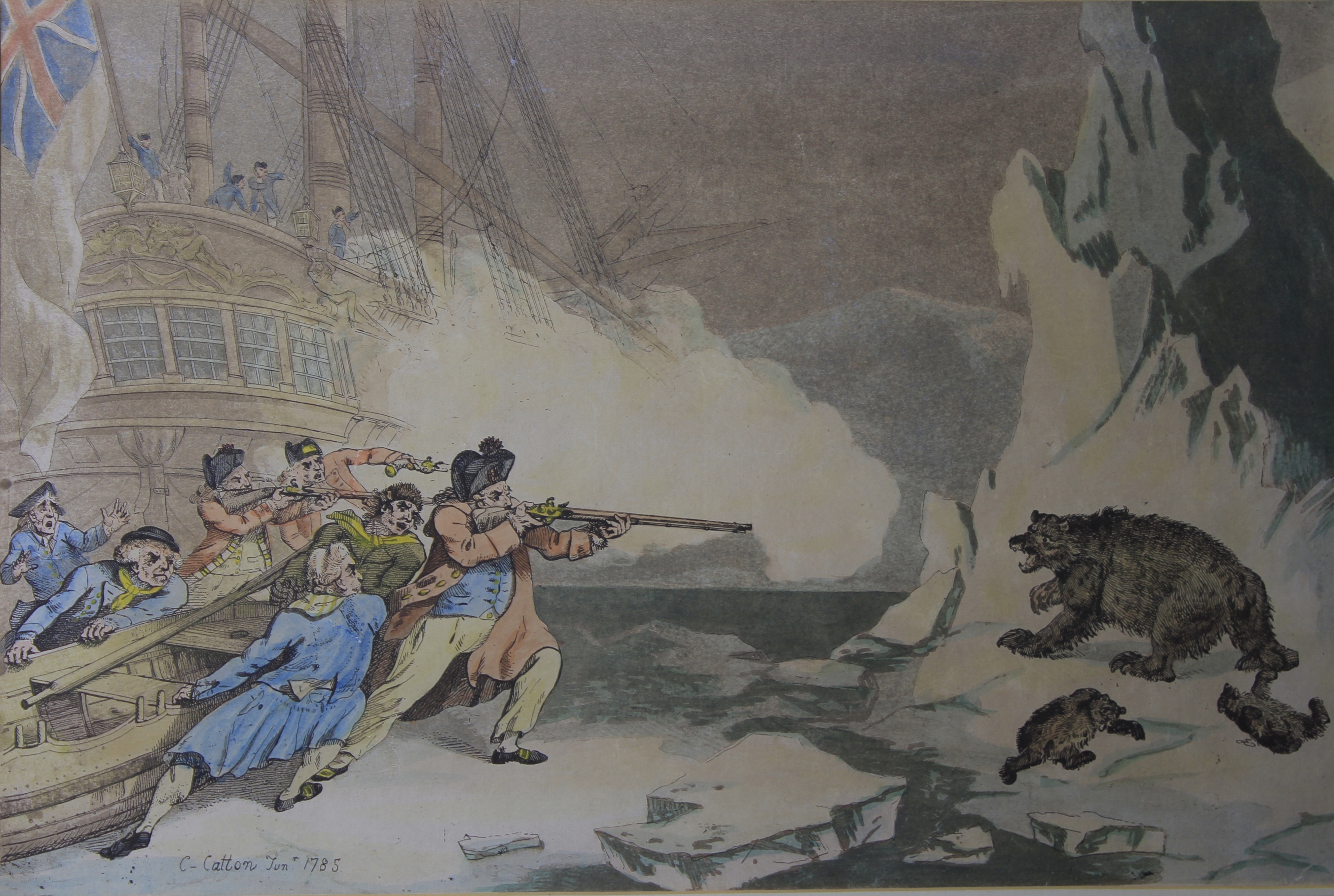 Charles Catton Jnr (1756-1819), "The Margate Hoy" and a polar scene with sailors firing from a