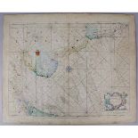 GREENVILlE COLLINS: DUNGENESS-EDINBROUGH FRITH, engraved part hand coloured untitled sea chart circa
