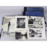 THREE PORTFOLIOS OF ORIGINAL MAINLY MOUNTED PHOTOGRAPHS by M F Cross, 1950s, many of the photographs