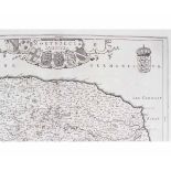 JOAN BLAEU: NORTFOLCIA NORFOLKE, engraved map [1672], approx 380 x 490mm