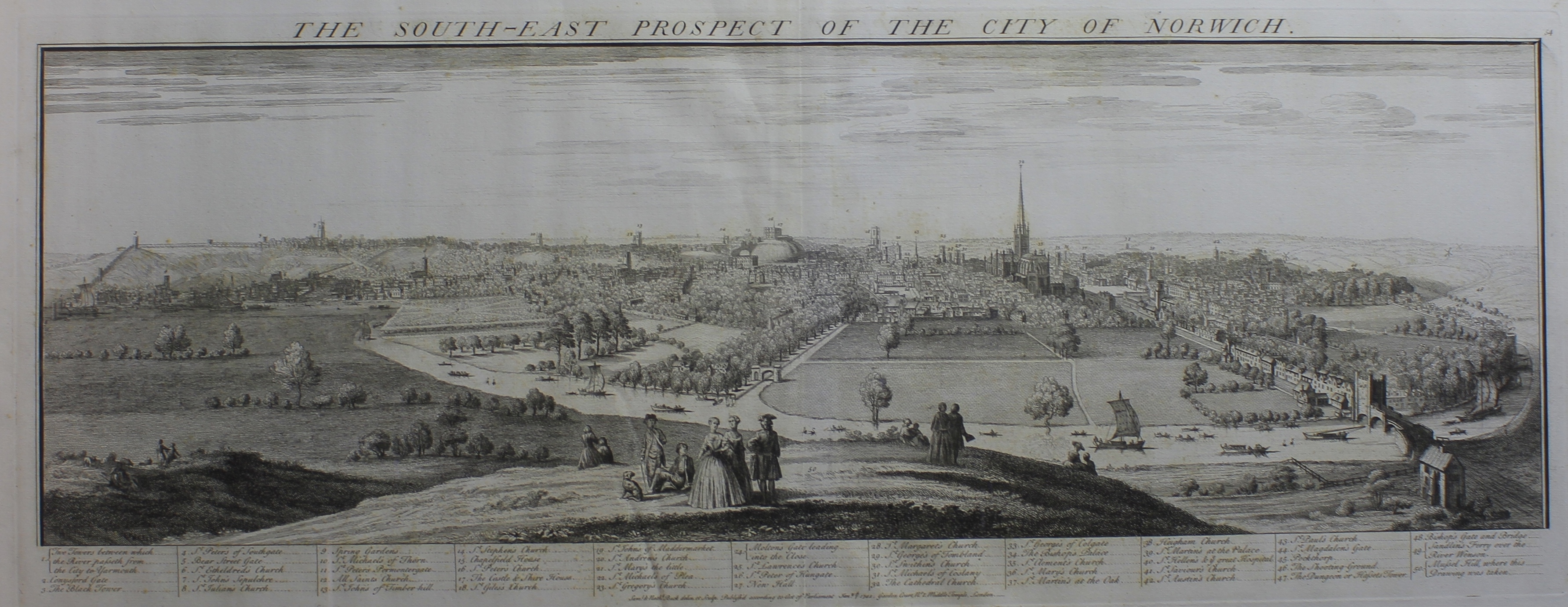 After Samuel and Nathaniel Buck, 17th/18th Century, British, "The South East Prospect of the City of