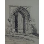 Jane Worship (19th Century, British), inscribed "Doorway, Halesworth Church", pencil drawing,