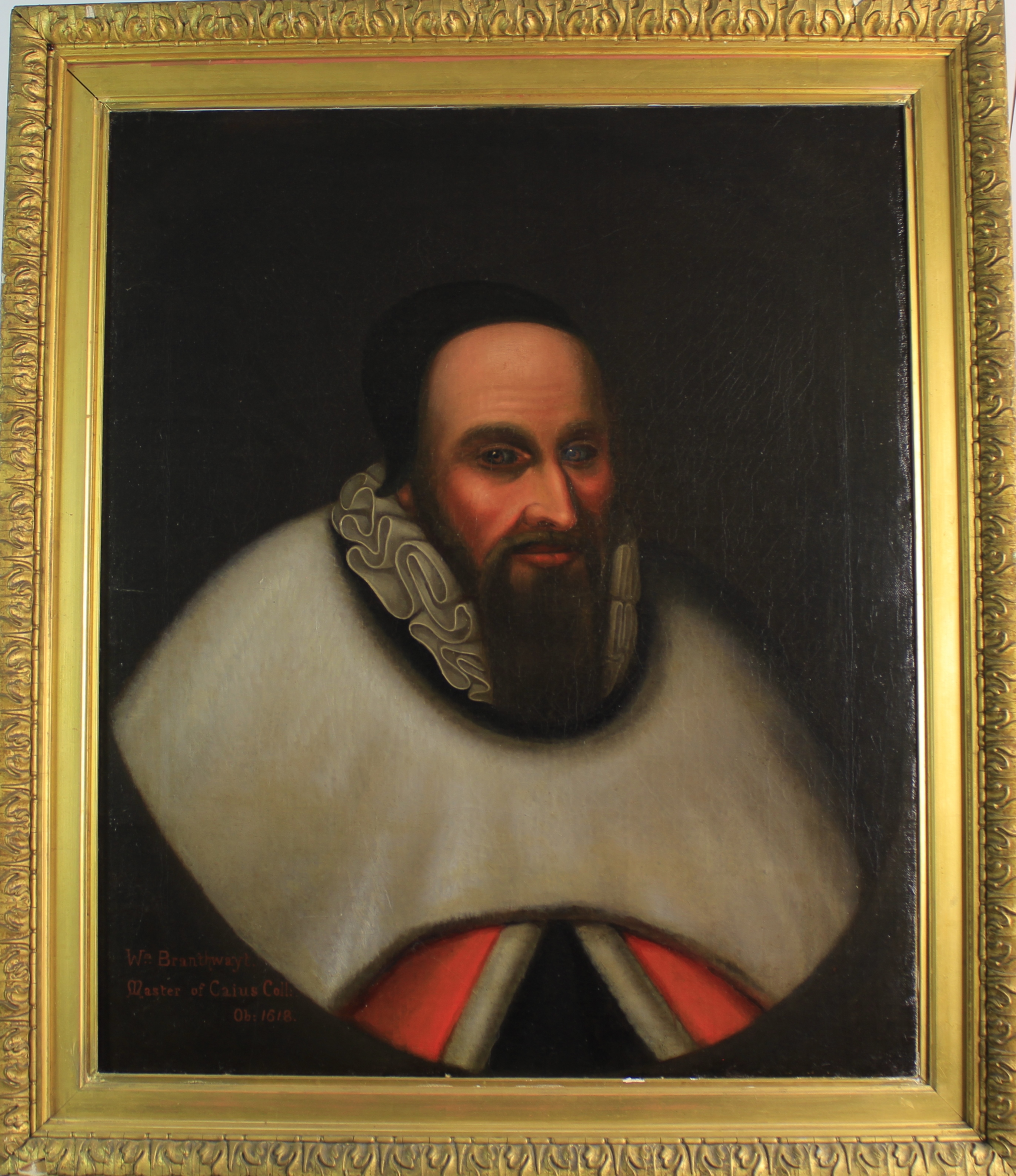 Late 16th/early 17th Century English School, Portrait of "Wm Branthwayt, Master of Caius Coll,, Ob: