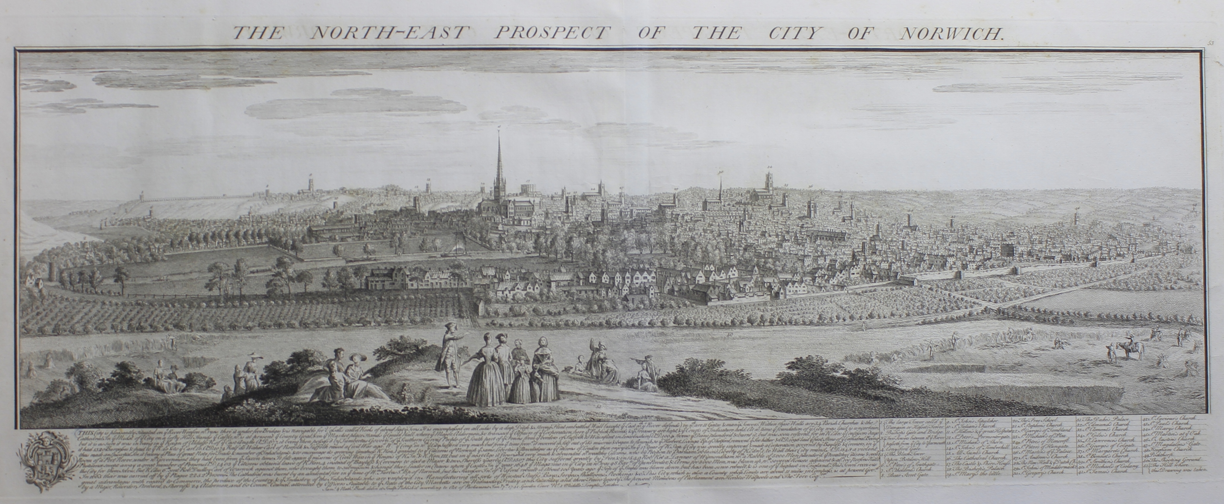 After Samuel and Nathaniel Buck, 17th/18th Century, British, "The South East Prospect of the City of - Image 2 of 2