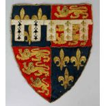 Large embroidered Coat of Arms (a late 19th/early 20th century working) relating to John of