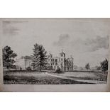 John Berney Ladbrooke (1770-1842, British),"Langley Hall, Norfolk" black and white lithograph (