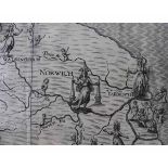 MICHAEL DRAYTON: NORFOLCKE, engraved map [1622] approx 245 x 315mm