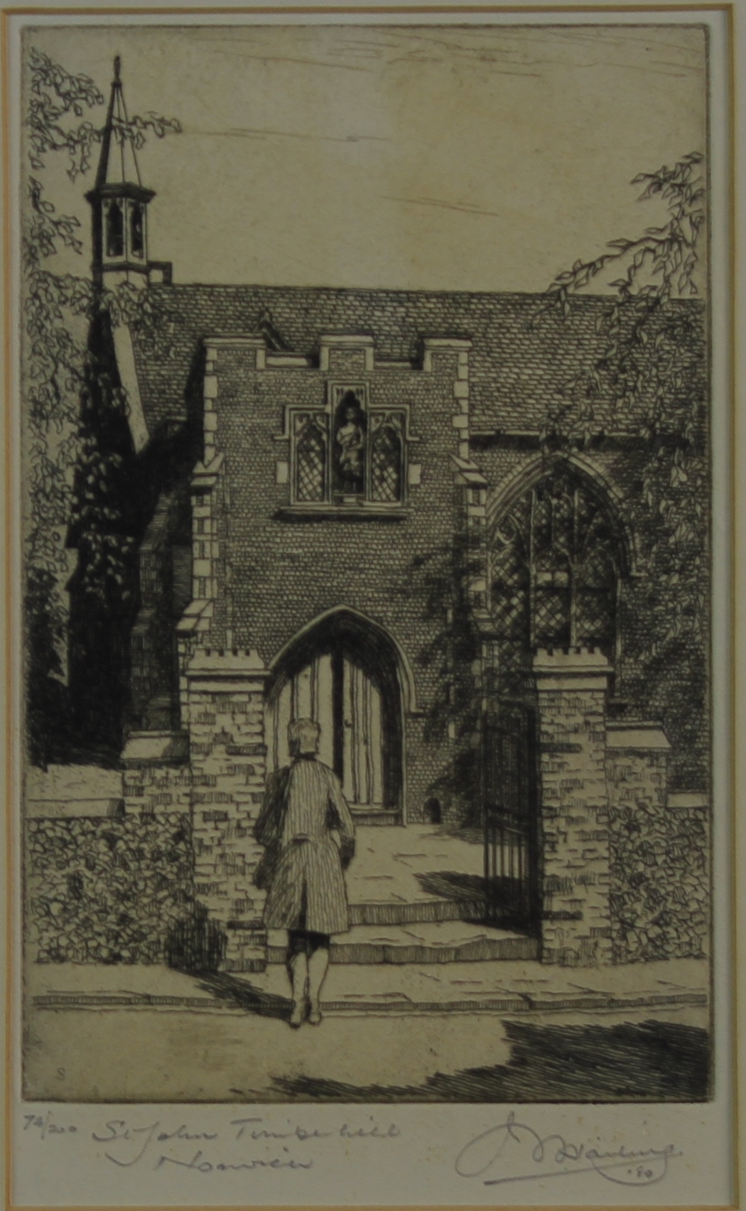 Henry James Starling, ARE, (1905-1996, British), "St. John, Timberhill, Norwich", black and white