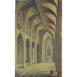 19th Century English School "York Minster", watercolour (unsigned), 540mm x 325mm in wood frame with