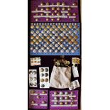 Wall cabinet and approximately 280 Livery, Military, Court and Railway buttons, some mounted on