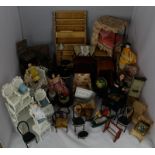 Collection of assorted doll's house furniture and accessories including dining room - dressers,