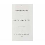 [ANNA GURNEY]: A LITERAL TRANSLATION OF THE SAXON CHRONICLE, Norwich and London 1819, 1st edition,