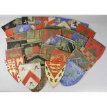 COLLECTION: 46 hand painted on stout card Coats of Arms, approx 220 x 185mm (46)