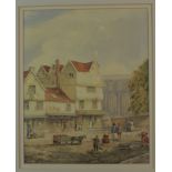 Norwich School, The Church Stile, Norwich, watercolour (unsigned), 275mm x 223mm, gilt framed, Sir
