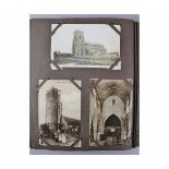 OLD POST CARD ALBUM containing circa 160 Norfolk Churches picture postcards