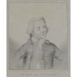 A Thring (18th Century, British), "Mr Goan, the Norfolk dwarf", light ink drawing dated 1752 to