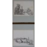 Robert Dixon (1780-1815, British), "Sketch on Cromer Beach", "Aylmerton Church", "Cottages at