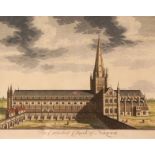 Early 19th Century English School, "The Cathedral Church of Norwich", large hand coloured engraving,