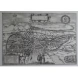 Georg Braun (1541-1622) & Franz Hogenberg (1535-1590) Map of Norwich (uncoloured), 382mm x 487mm,