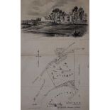 John Berney Ladbrooke (1770-1842, British)Map and view of Normanston Court near Lake Lothing (near