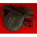 Leather horse-head harness with three heraldic livery crests which come from Sir George Nathaniel