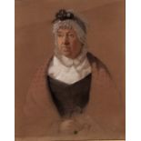 Attributed to Roderick G Coslett, RA, (1785-1839, British) Portrait of an elderly lady in bonnet and
