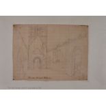 John Sell Cotman (1782-1842, British) "Bawsey Church interior" pencil drawing (unsigned),