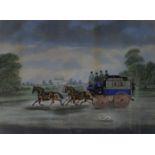 After James Pollard (1792-1867, British), "The Norwich to Cromer coach"proof coloured aquatints