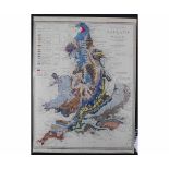 SIR RODERICK IMPEY MURCHISON: GEOLOGICAL MAP OF ENGLAND AND WALES, engraved hand coloured map "