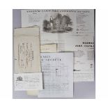 PACKET OF 3 Norwich Union Fire Insurance Society policy certificates, 1833 (2) and 1840 together