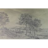 Jane Cubitt (19th Century British), "Fritton House and Lake, Suffolk", pencil drawing, titled