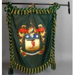 One Sheriff's Trumpet banner, with fringe, tassels and ties, (split to centre of silk), complete