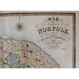 CHARLES SMITH: A NEW MAP OF THE COUNTY OF NORFOLK DIVIDED INTO HUNDREDS, engraved hand coloured