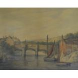 James George Zobel, (1792-1881, British), "Bishopgate Bridge, Norwich", watercolour, 330mm x