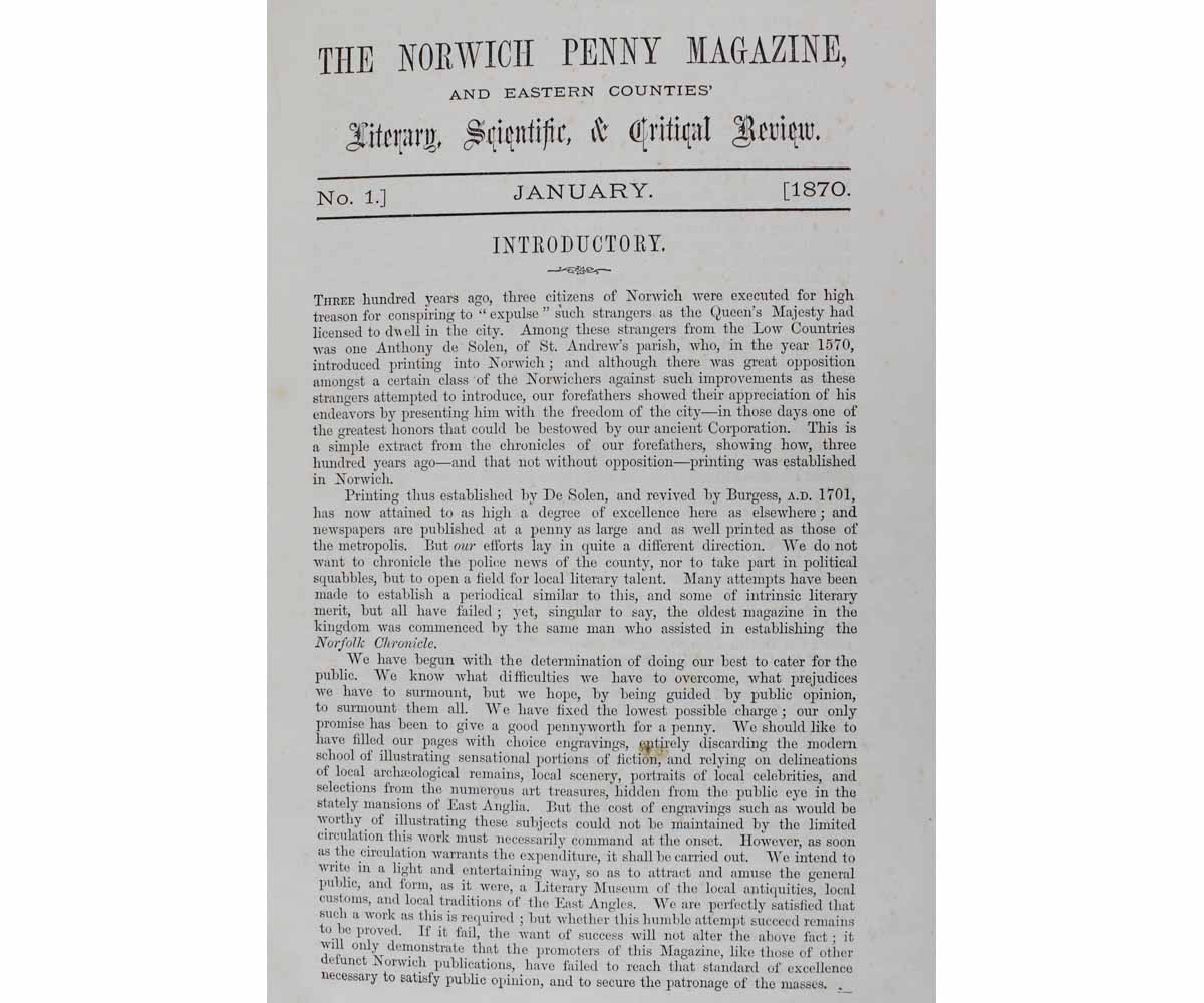 THE NORWICH PENNY MAGAZINE AND EASTERN COUNTIES LITERARY SCIENTIFIC AND CRITICAL REVIEW, 1870