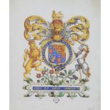 H Gwyn (19th Century Heraldic Artist, British), The heraldic achievement of King James I, mixed