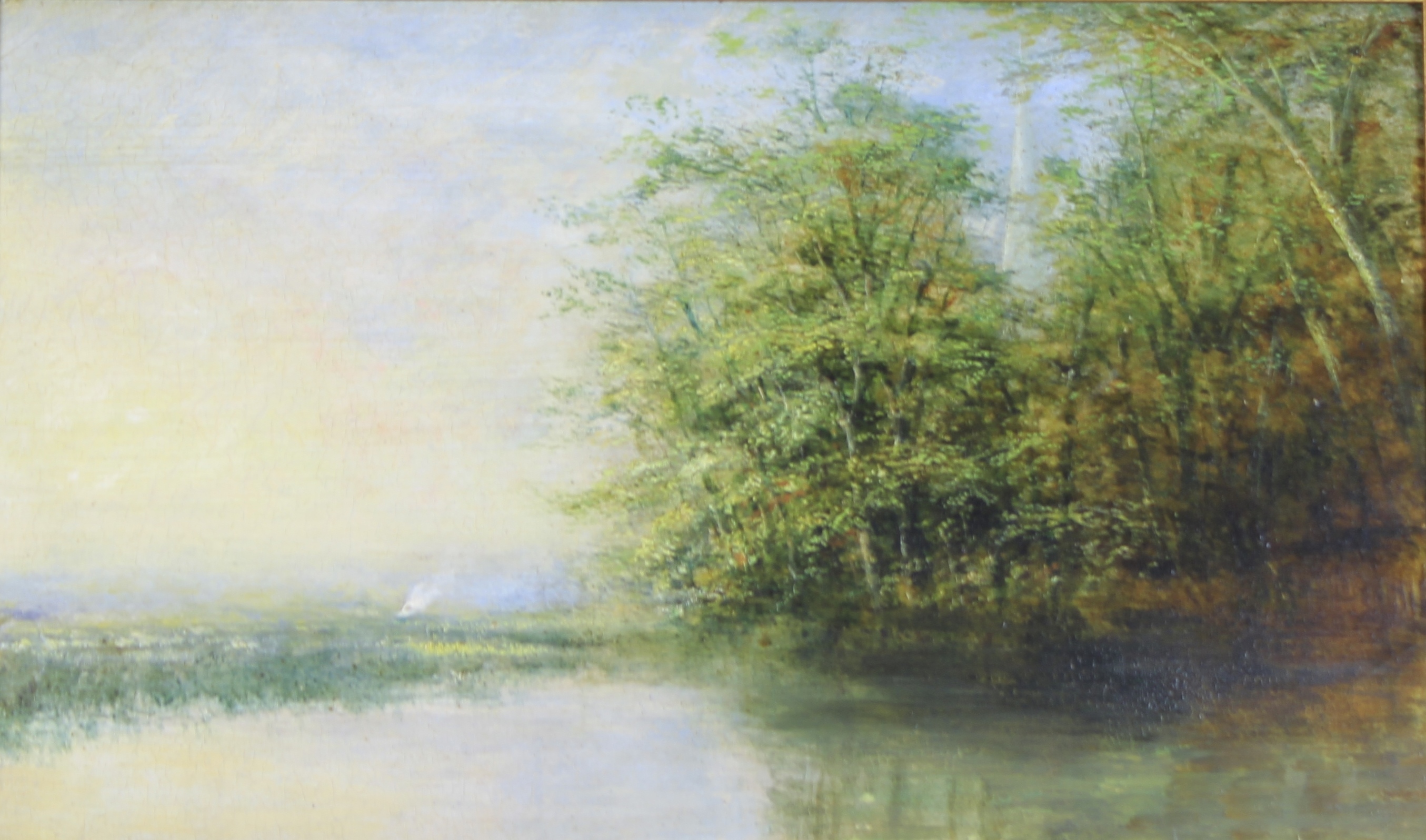 William Philip Barnes Freeman (1813-1897, British), A Norfolk wooded river landscape, oil on