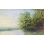 William Philip Barnes Freeman (1813-1897, British), A Norfolk wooded river landscape, oil on