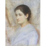 E M or E M C (early 20th Century English School), Portrait of an unknown lady sitter (in Pre-