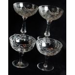 Set of eleven early/mid-20th Century cut glass champagne floats (13cm) together with a similar set