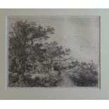 John Crome (1768-1821, British), Near Hingham, black and white etching, signed and dated 1812 to the