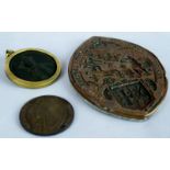 Bronze and lead backed seal of Thomas Dove, Bishop of Peterborough 1601, of lozenge shape, 8 1/2
