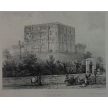 After Henry Ninham, (1796-1874, British),engraved by L Haghe, "Norwich Castle", black and white