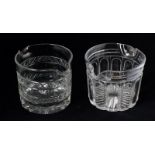 Two 19th Century cut glass wine glass rinsers/coolers, one with branded criss-cross engraving, the