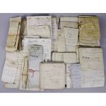 BOX: circa 100 vellum and other Moulton and environs deeds and documents, 18th-19th century,